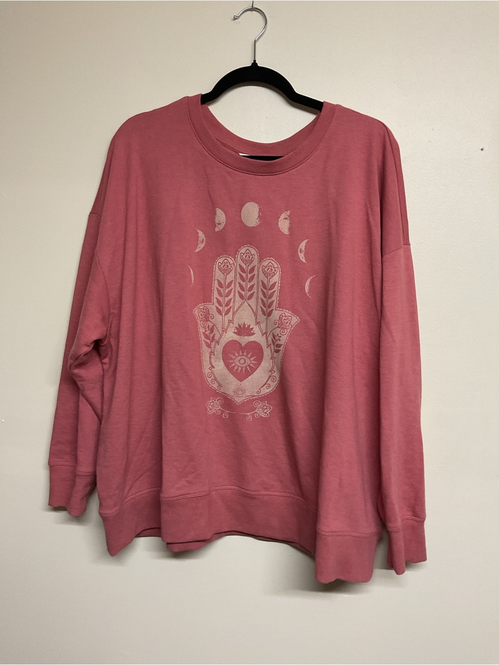 Lucky Brand Dusty Rose Hamsa Graphic Sweatshirt